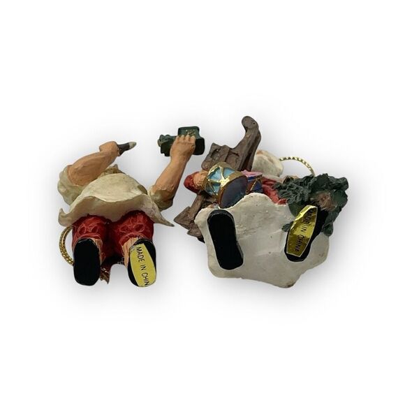 Vintage Lot of 5 Ceramic Christmas Ornaments Santa Bear Snowman AGC Summit - Picture 13 of 13